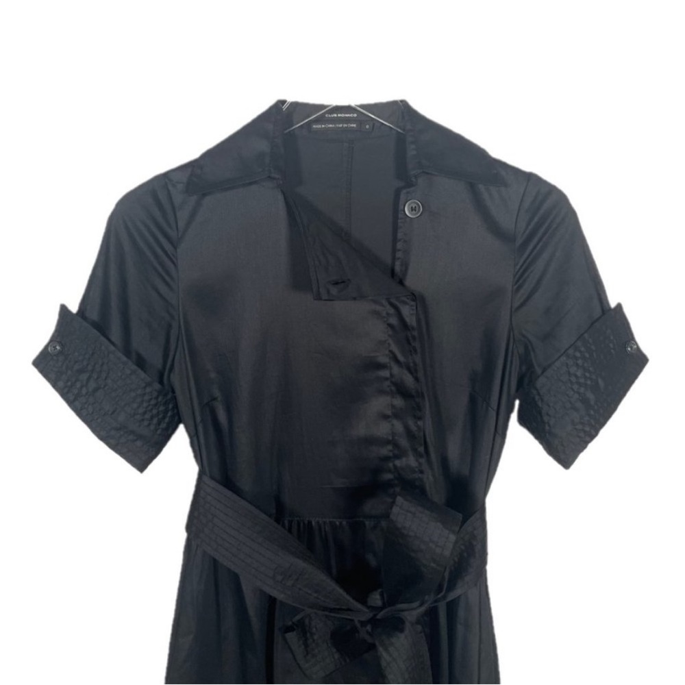 Club Monaco Black Buttoned Ruffled Dress - Picture 2 of 7